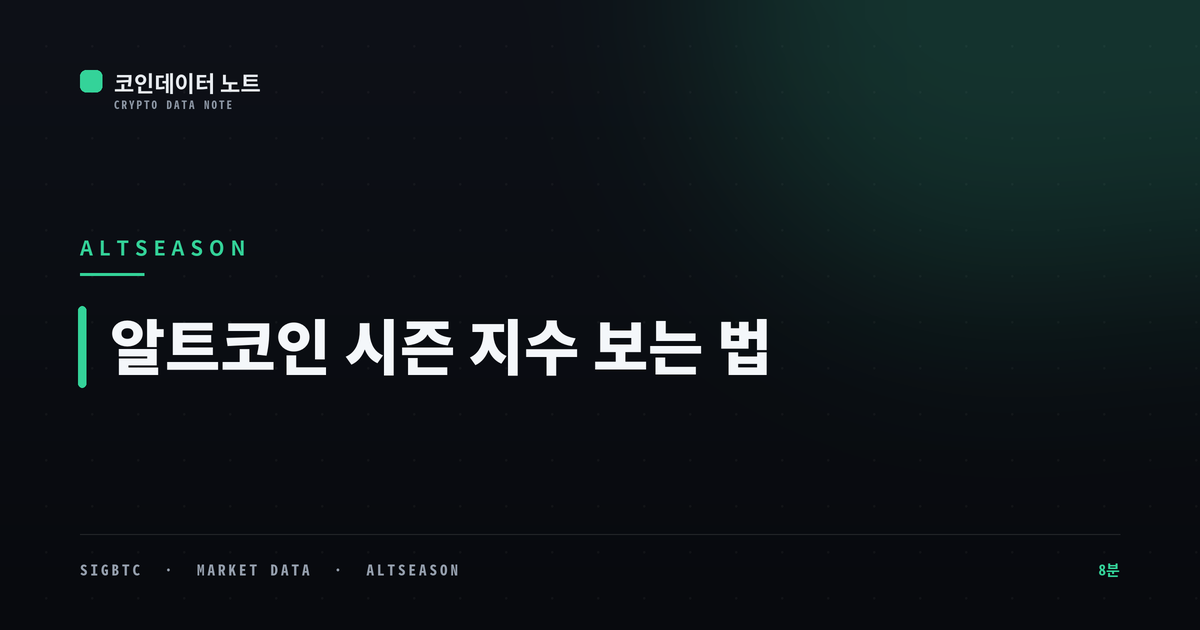 알트코인 시즌 지수 보는 법 — 알트시즌은 언제 오는가