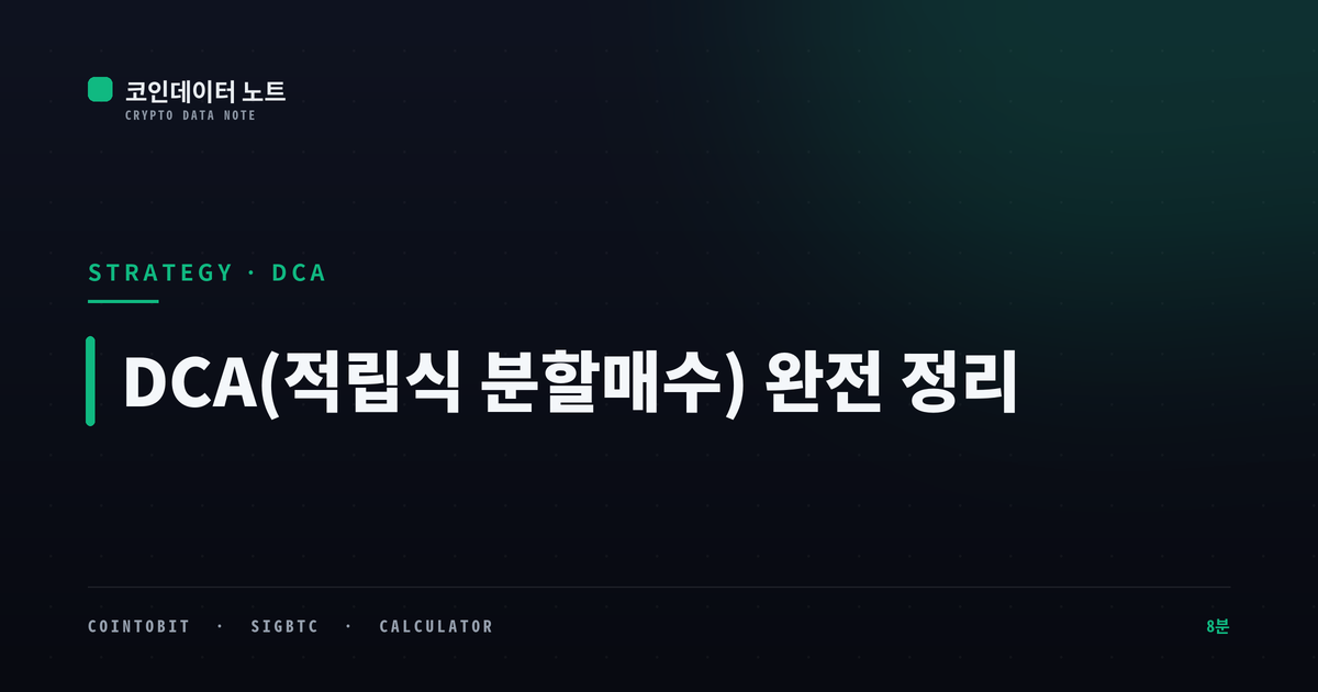 DCA(적립식 분할매수) 완전 정리 — 변동성을 친구로