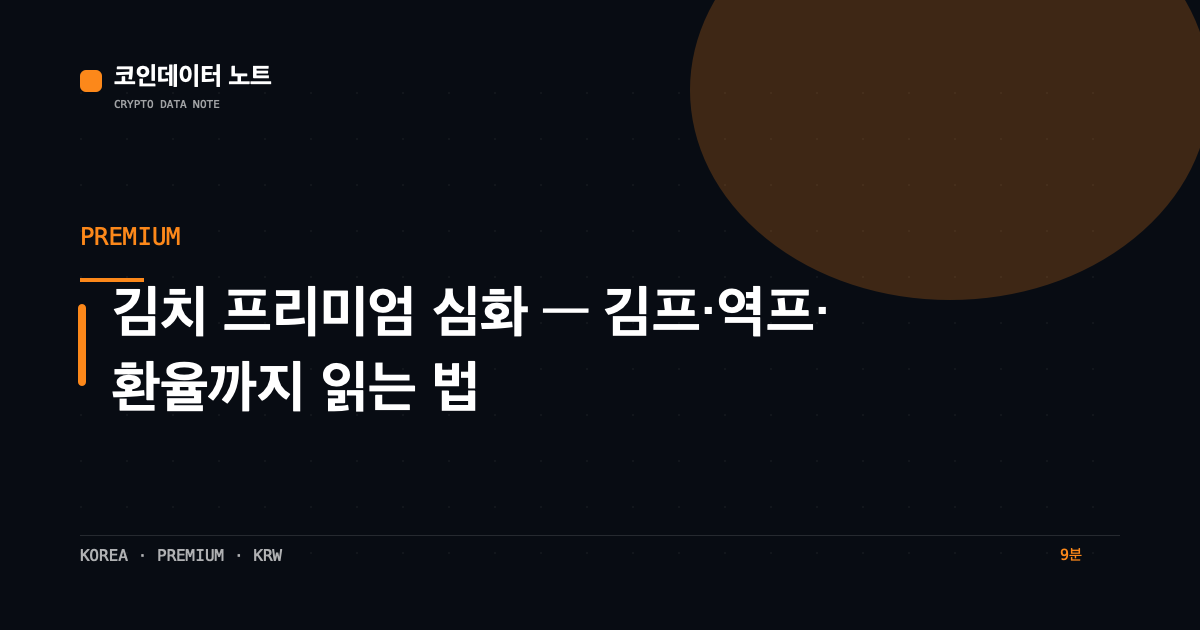 김치 프리미엄 심화 — 김프·역프·환율까지 읽는 법