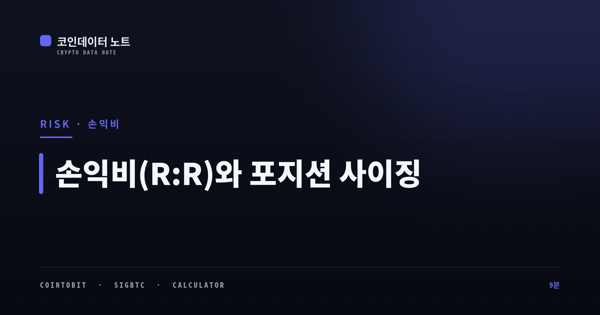 손익비(R:R)와 포지션 사이징 — 잃지 않는 매매의 핵심