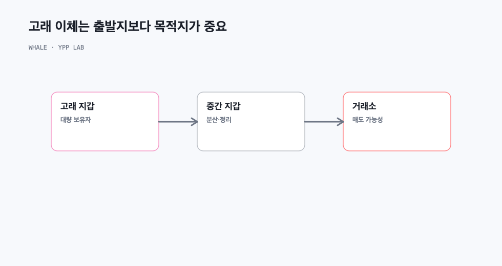 고래 이체는 출발지보다 목적지가 중요